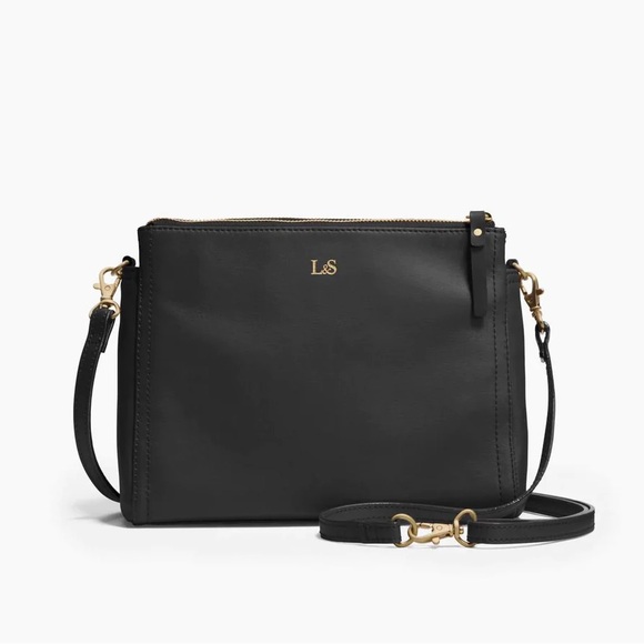 EUC Lo & Sons Pearl Convertible Crossbody Purse, in Black Nappa Leather - Picture 2 of 16